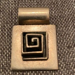 Sterling silver square pendant